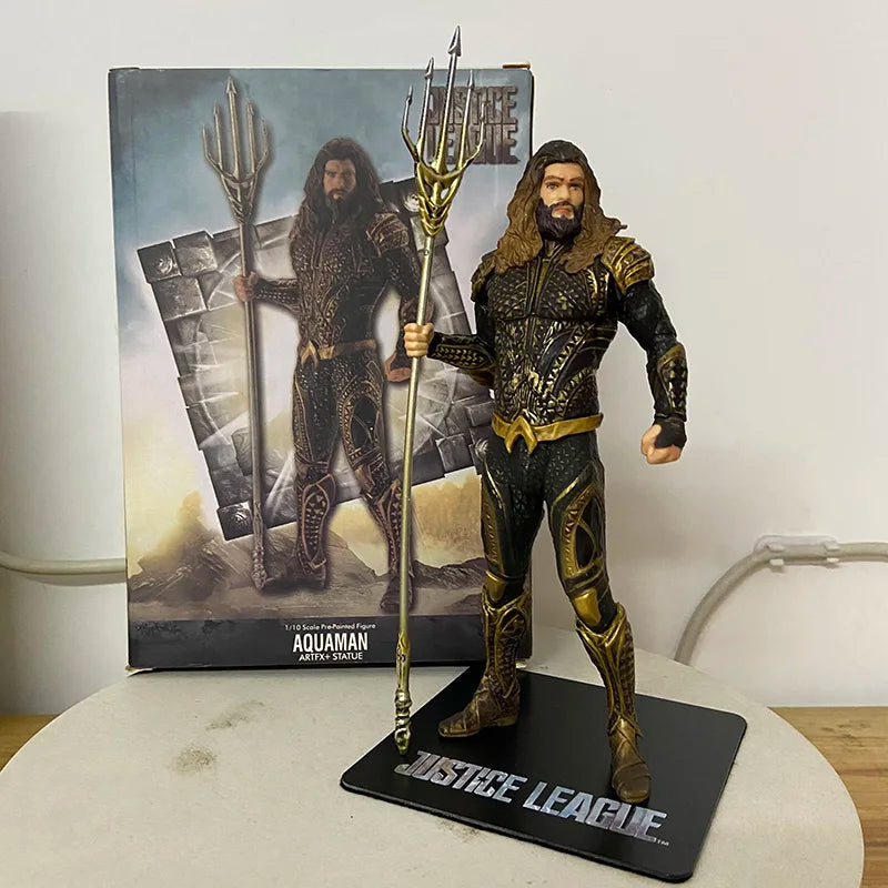 ARTFX Aquaman Action Figure Flash Cyborg Wonder Woman Marvel Bruce Wayne Batman Figurine Collectible Model Toys Boyfriends Gifts