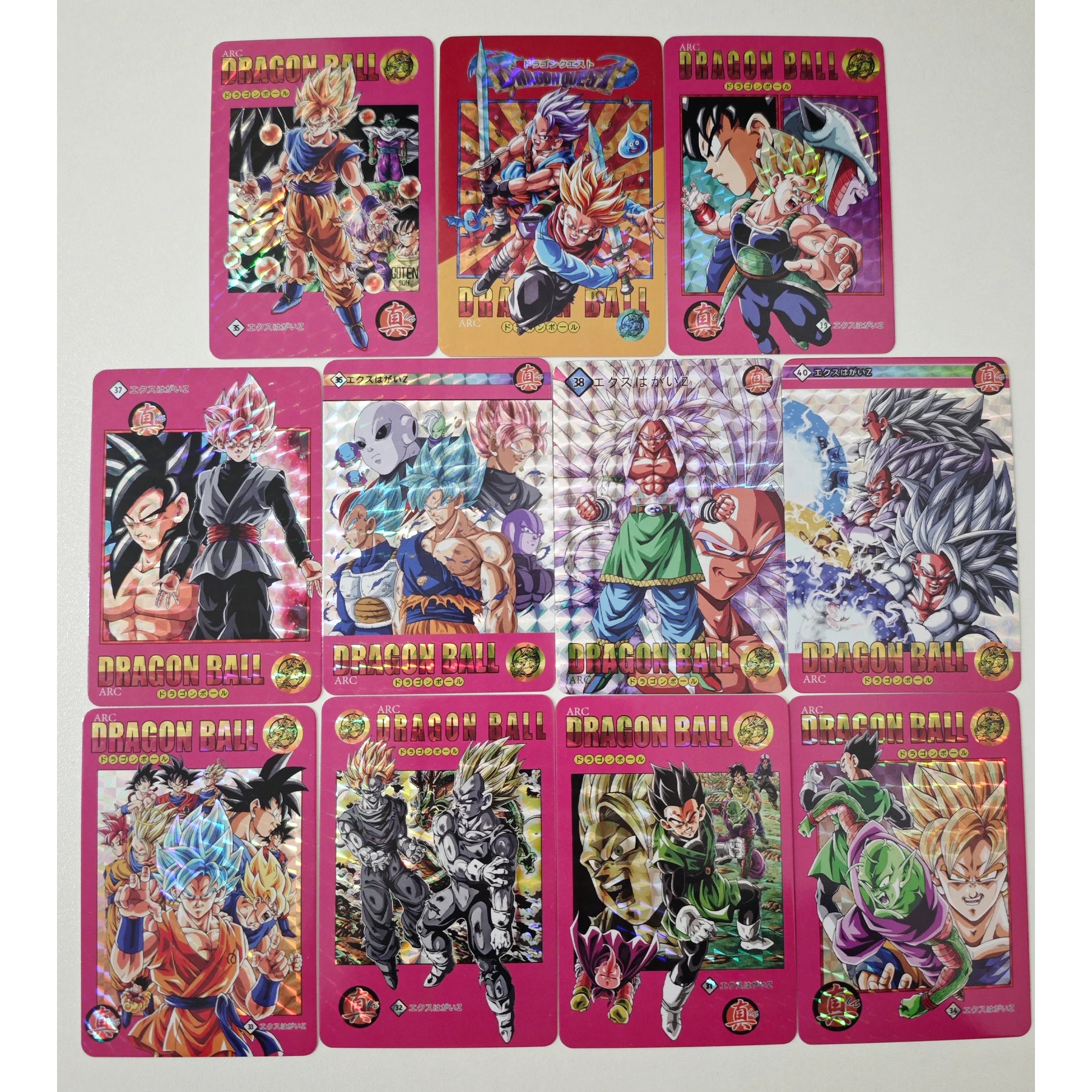 11Pcs/set Diy Dragon Ball Super Saiyan Collection Card Grid Flash Son Goku Vegeta Iv Fierce Fight Anime Cards Gift Toys