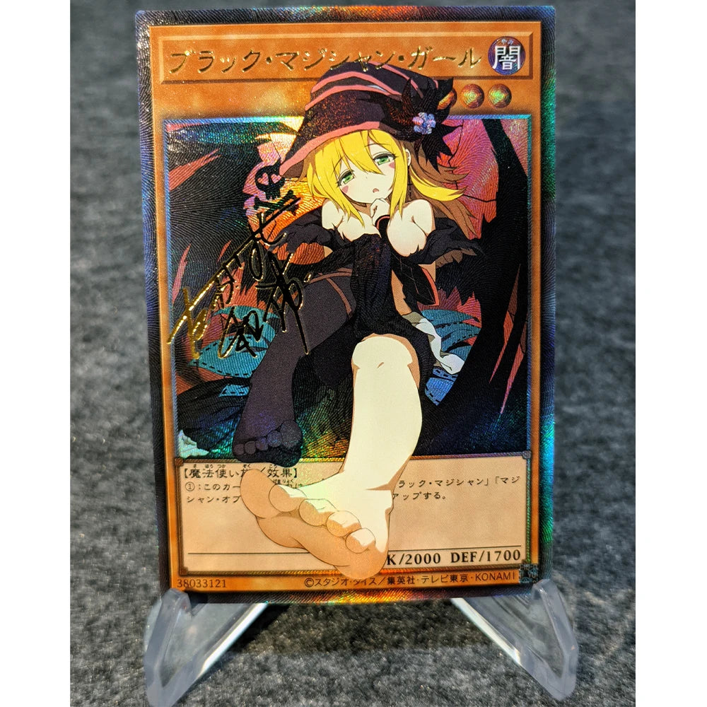 Yu Gi Oh! Black Magician Girl Game Card Collection Signature Card Refractive Color Flash Textured Bronzing UV Child Gift 59*86mm