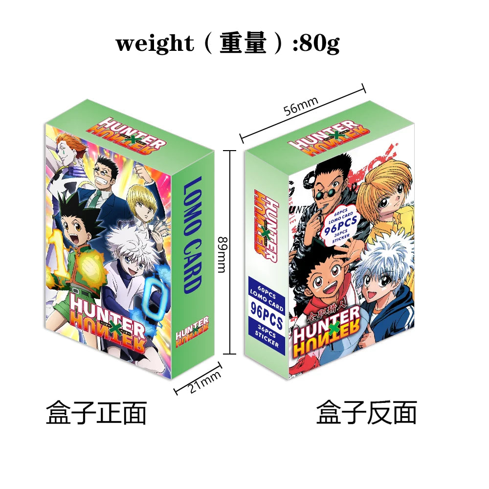 Naruto Japanese Anime Lomo Card One Piece 1pack/96pcs Card Games With Stickers Message Photo Gift For Anime Fan Game Collection