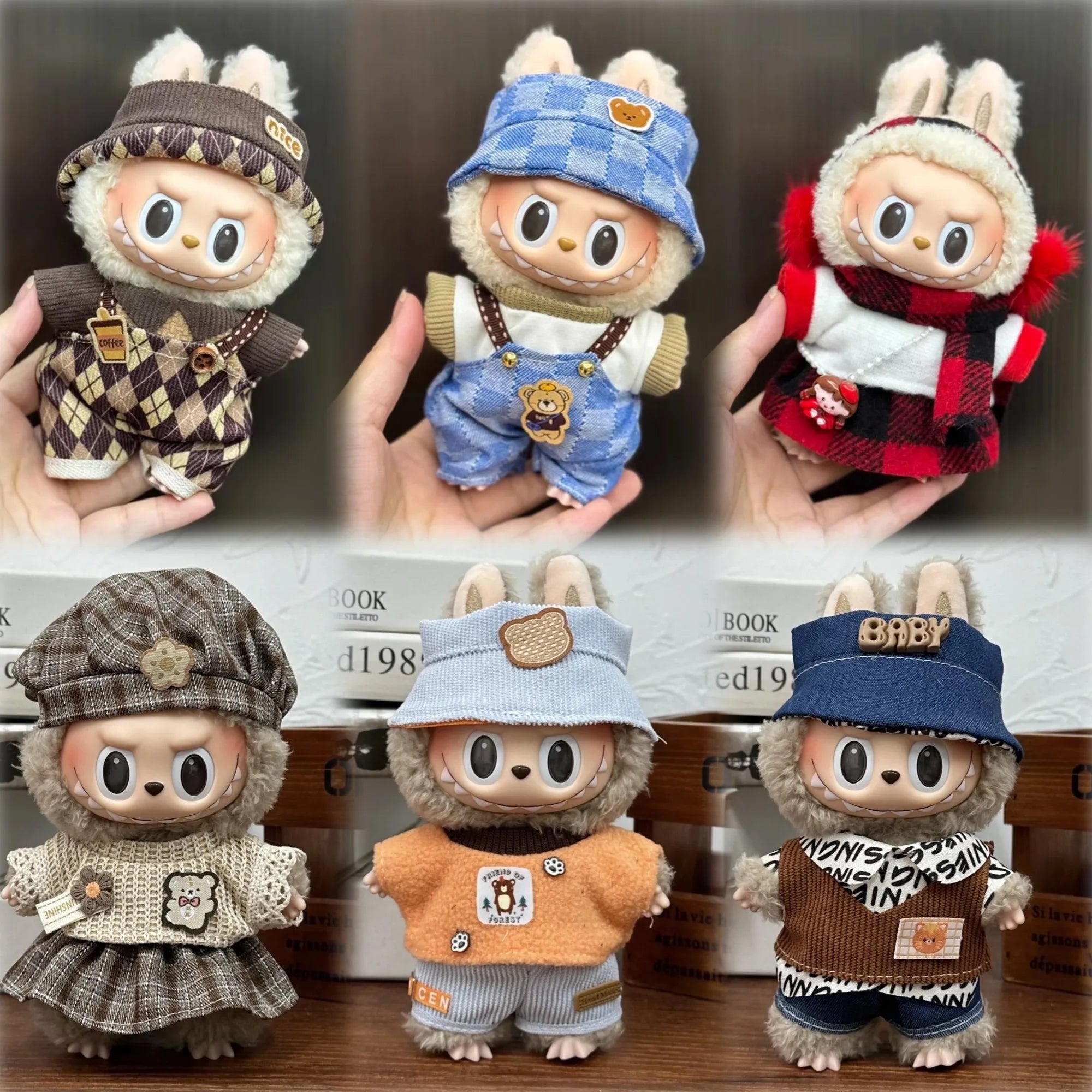 17cm Labubu V2 V1 Trendy Clothes Outfit Accessories Idol Doll Clothing for Kid Gift Labubu Ropa