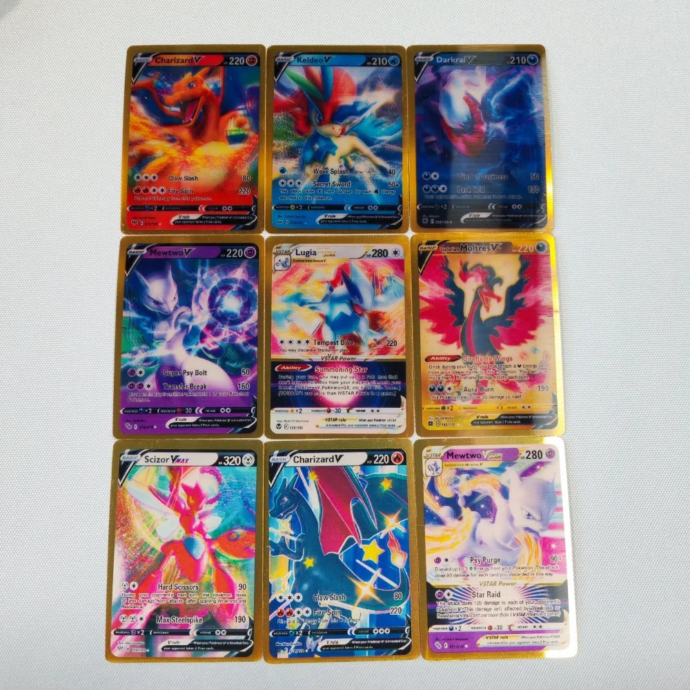 New Pokemon 3D Shining Rainbow Cards English Vmax Gx Charizard Pikachu Trading Game Collection Battle Card Children Toys Gift