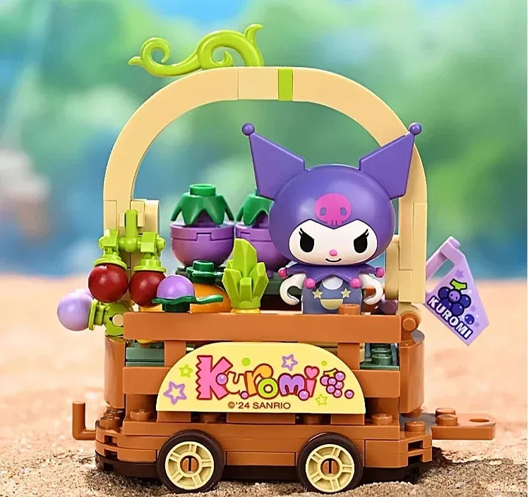 Sanrio Series Building Blocks Hangyodon Kuromi Hello Kitty Melody Flower Car Model Bricks Collection Kids DIY Toys Holiday Gifts