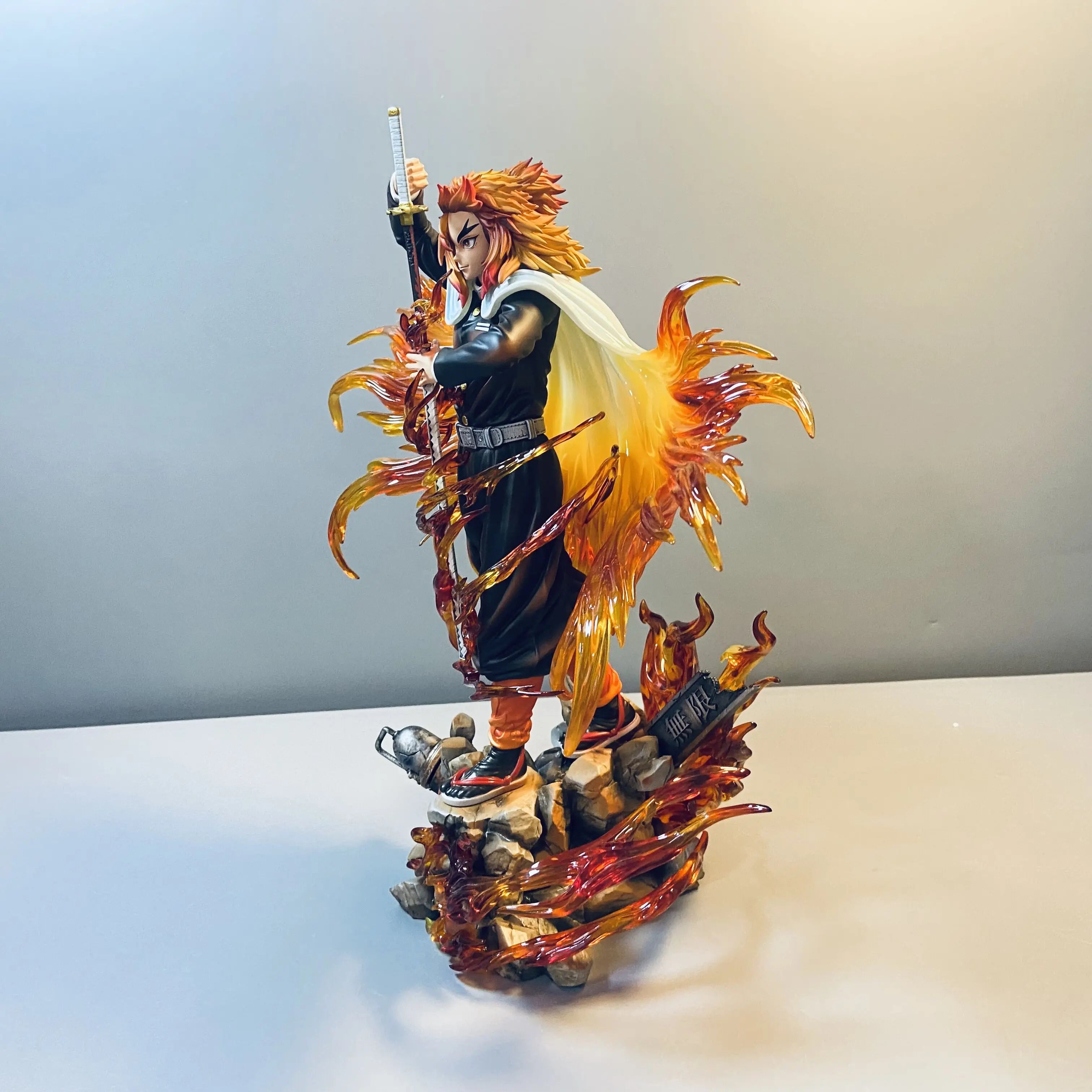 30cm Demon Slayer Anime Figures Rengoku Kyoujurou Figure Gk Statue Figurine Model Doll Collection Room Decoration Desk Toys Gift