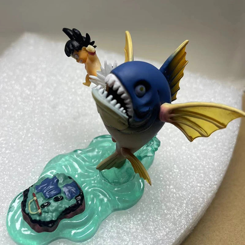 6.5cm Anime Dragon Ball Kids Goku Figure Son Goku Kick Fish Pvc Statue Action Figures Collectible Model Toys Gifts