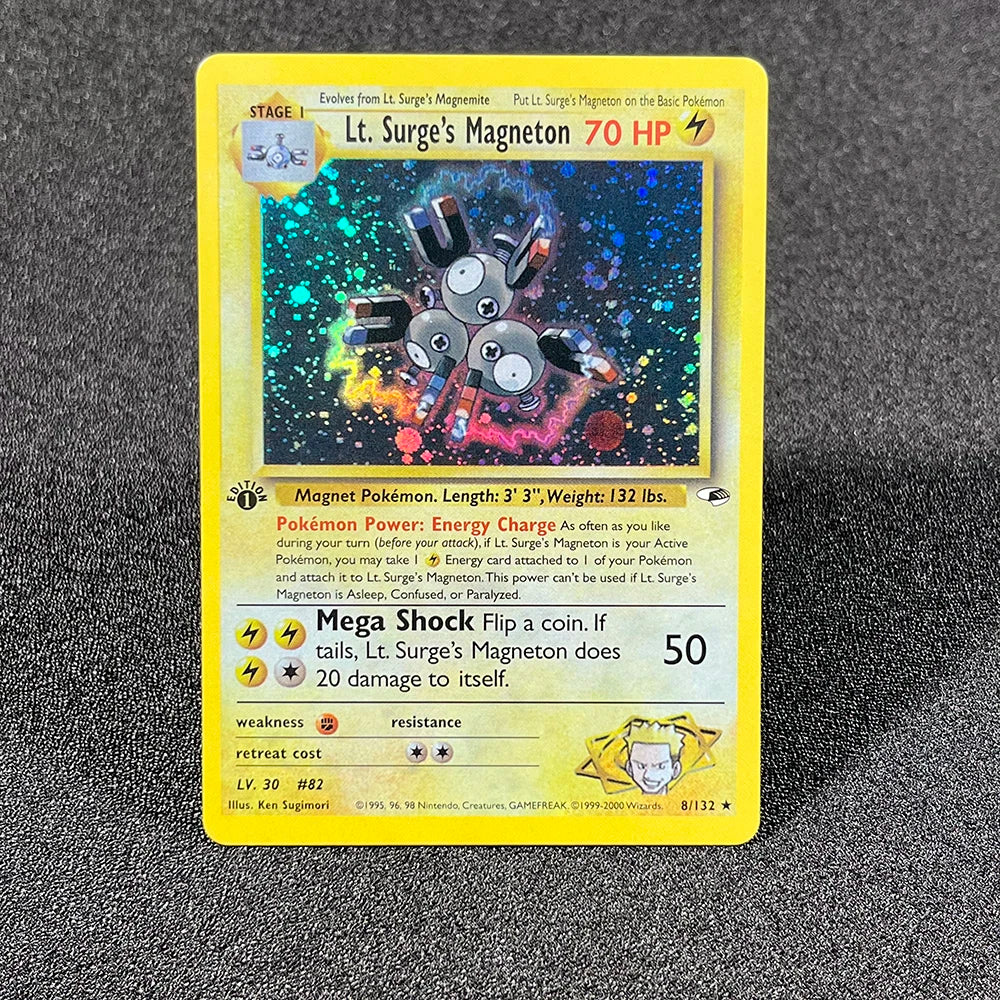 PKM Cards 1996 Years 1st Gym Set English Cards PTCG Charizard Blastoise Venusaur Game Anime Collection Cards Gift Toy Proxy Card