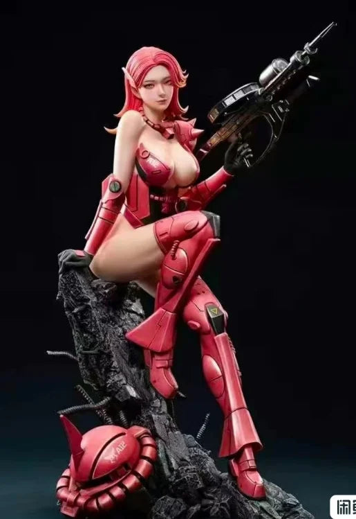 29cm Anime surrounding two-dimensional beautiful girl statue Sack girl Zaku machine girl Gundam machine girl hand model gift