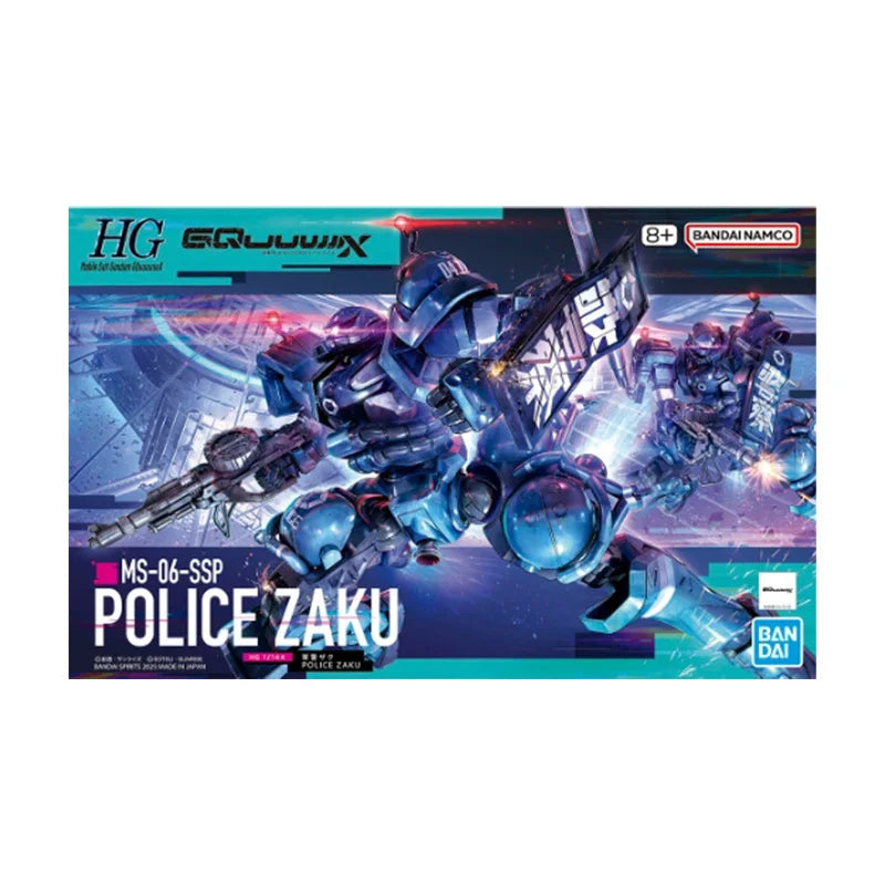 Bandai HG 1/144 HGUC Gundam Gquuuuuux POLICE ZAKU Model Kit Anime Fighter Assembly Model Anime Action Figure Toy Gift for kid
