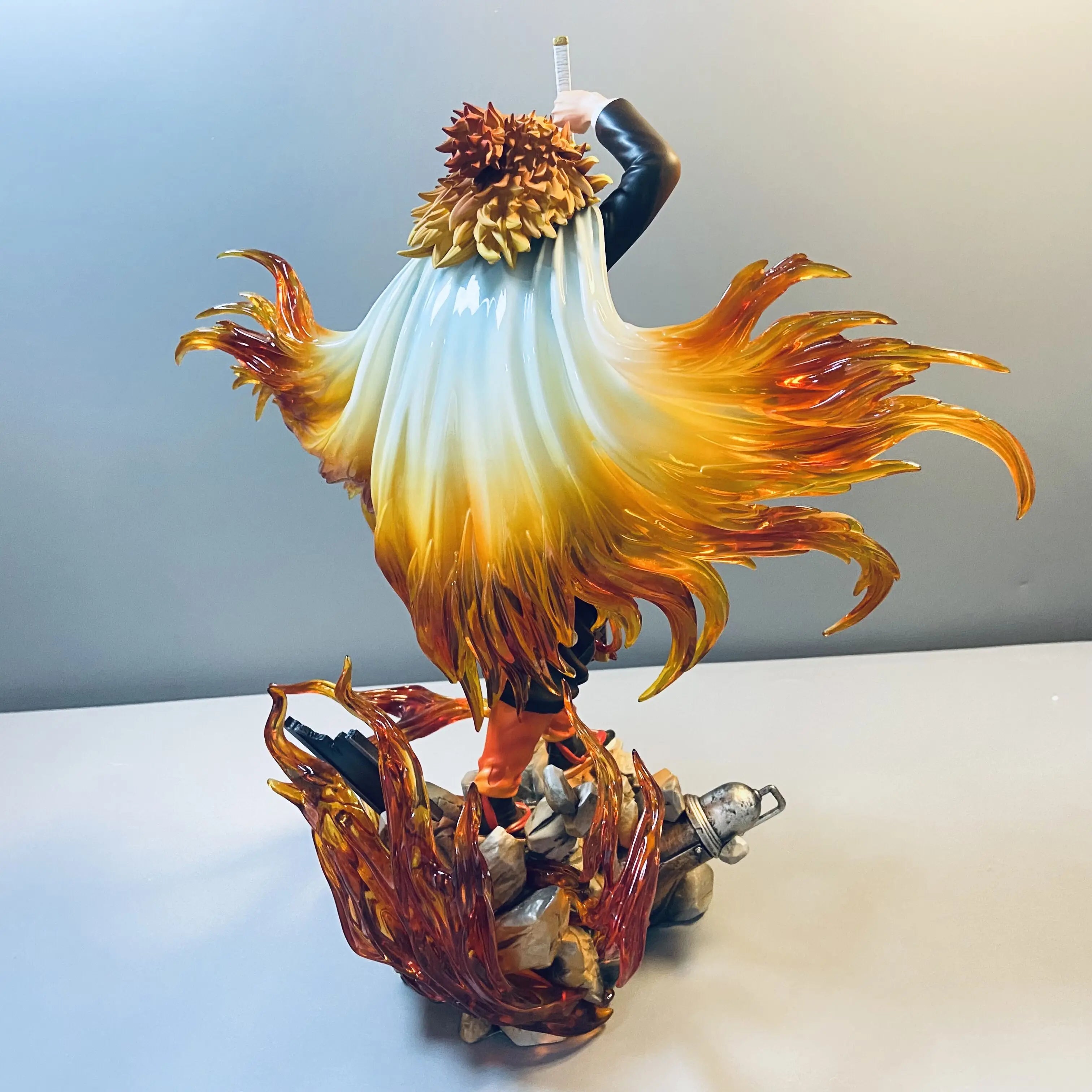 30cm Demon Slayer Anime Figures Rengoku Kyoujurou Figure Gk Statue Figurine Model Doll Collection Room Decoration Desk Toys Gift