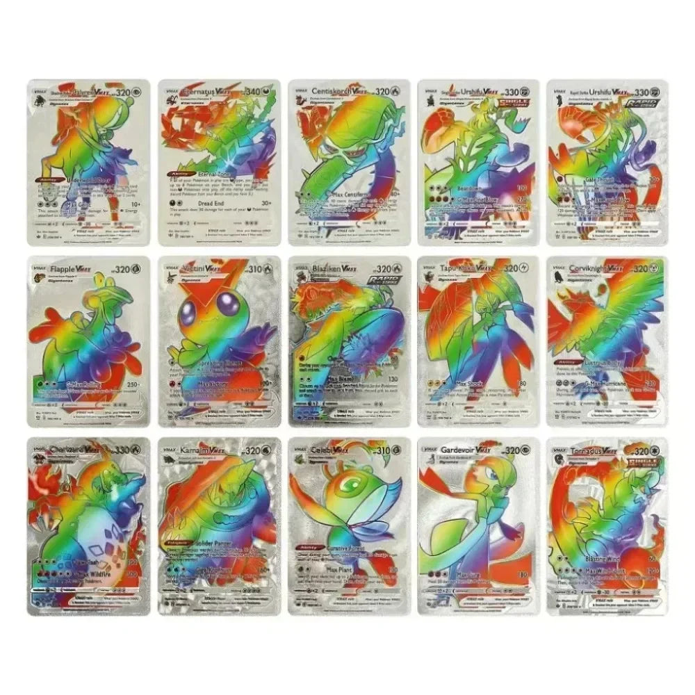 2024 27-55PCS Pokemon Colorful Gold Foil Card Charizard Pikachu Arceus Silver Rainbow English German VSTAR GX V VMAX Card