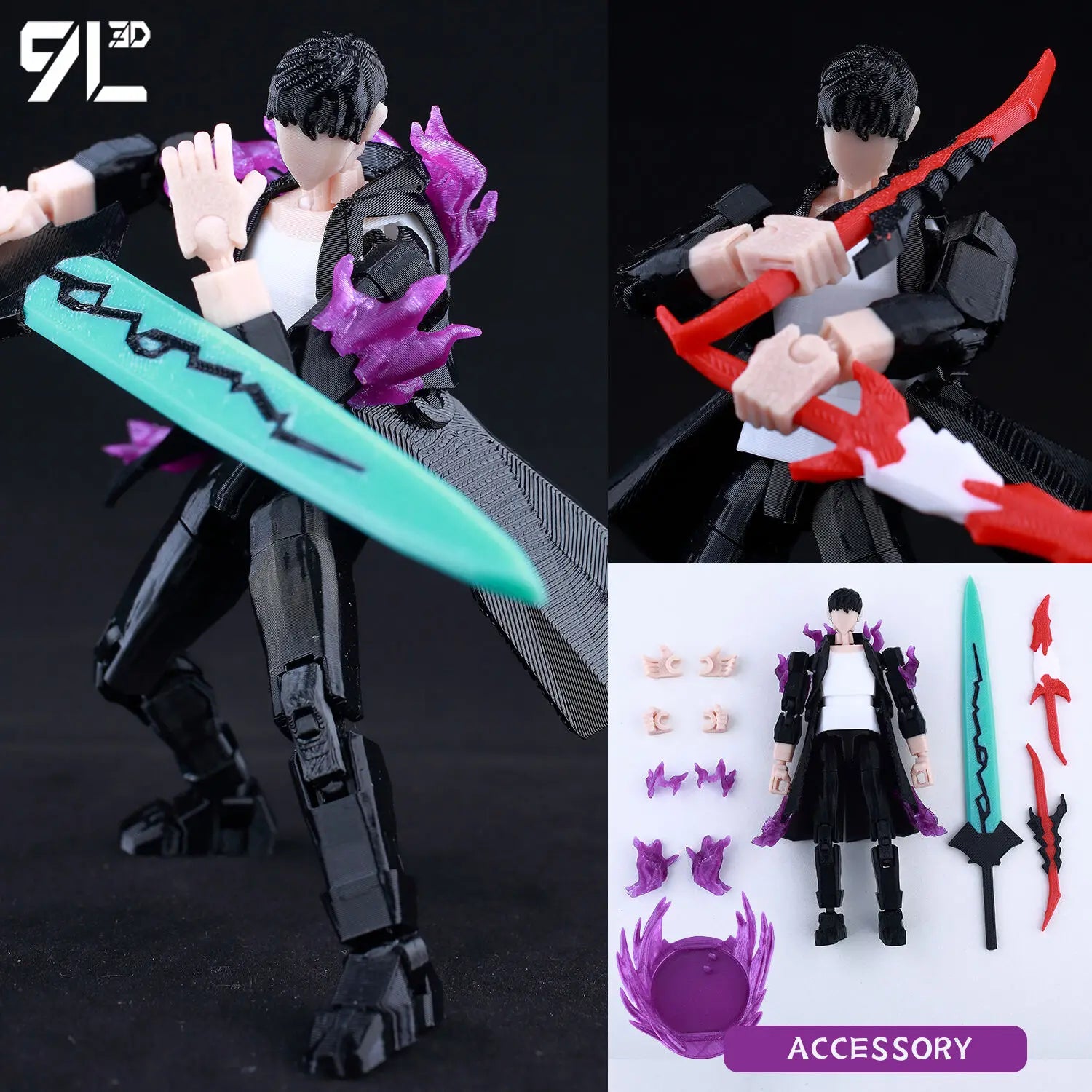 9L 3D Printed Demon Slayer Tanjiro Kamado Lucky Dummy 13 Movable Shapeshift Action Figures Mannequin Toys for Anime Fans
