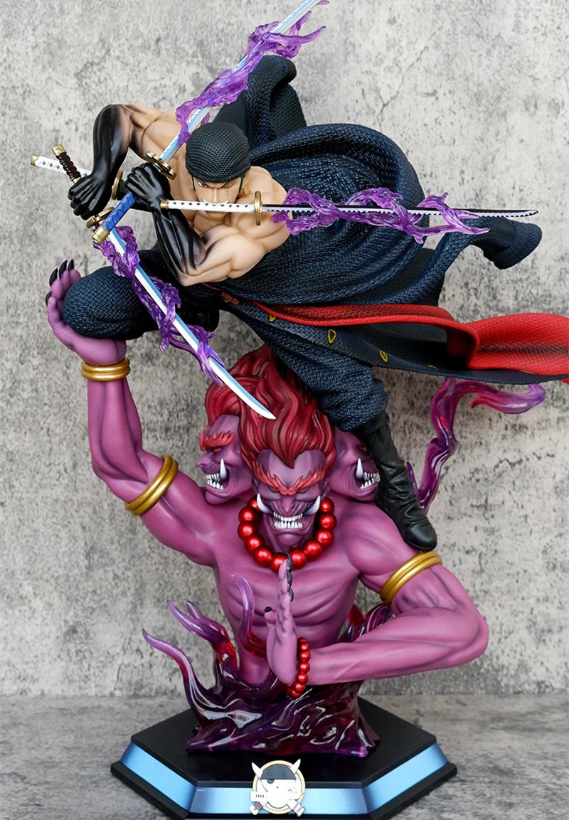 50cm Anime One Piece Roronoa Zoro Three-blade Sa-maximum Style: Asura 3 Knives Flow Ver. GK PVC Action Figure Statue Toys Doll