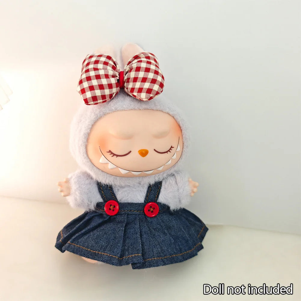 Mini Doll'S Clothes Outfit Accessories For Korea Kpop Exo 15-17cm Labubu V1 V2 Baseball jersey pants shoes camera Clothing Gift