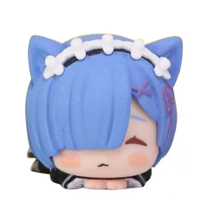 4CM Anime Re:Zero kara Hajimeru Isekai Seikatsu Kawaii Rem Emilia Ram Cute Cat Ears Lying Model Action Figure Toys PVC Doll
