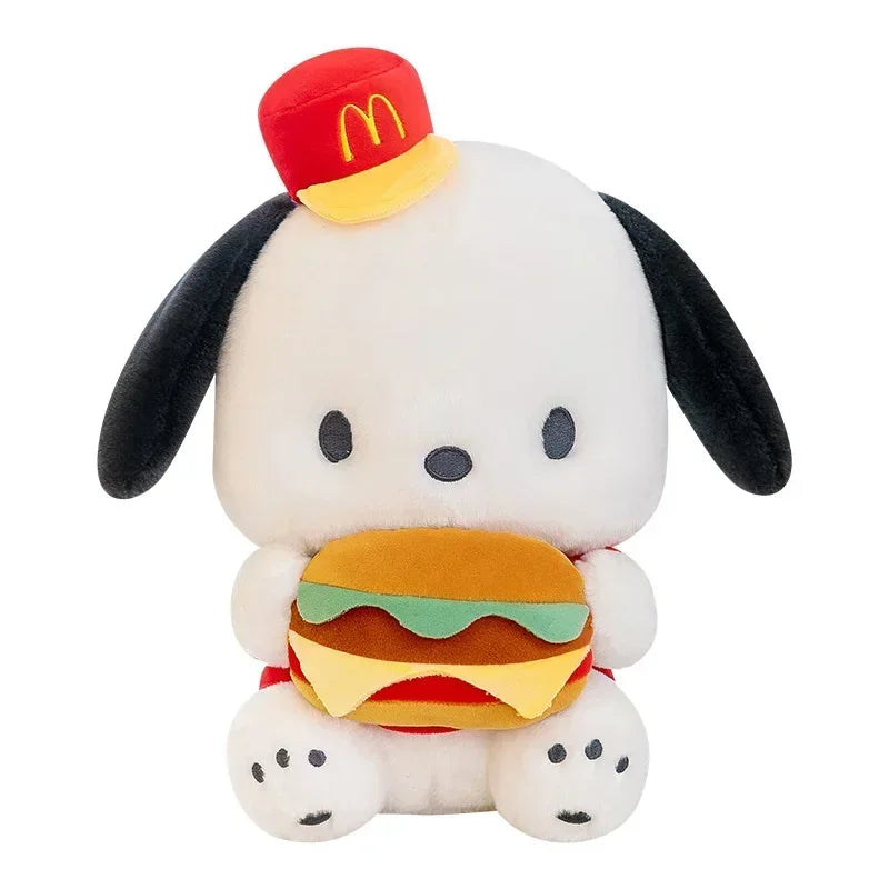 Sanrio Pochacco Series Hamburger Pochacco Plush 52cm Pillow Dolls Puppy Plushies Doll Home Decor Kids Toys Birthday Holiday Gift