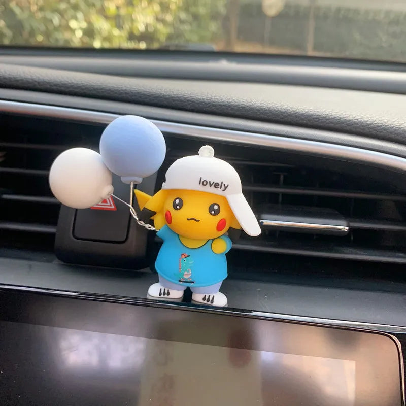 Anime Pokemon Cartoon Pikachu Psyduck Action Figures Car Air Outlet Perfume Clip Decor Auto Air Freshener Interior Accessories