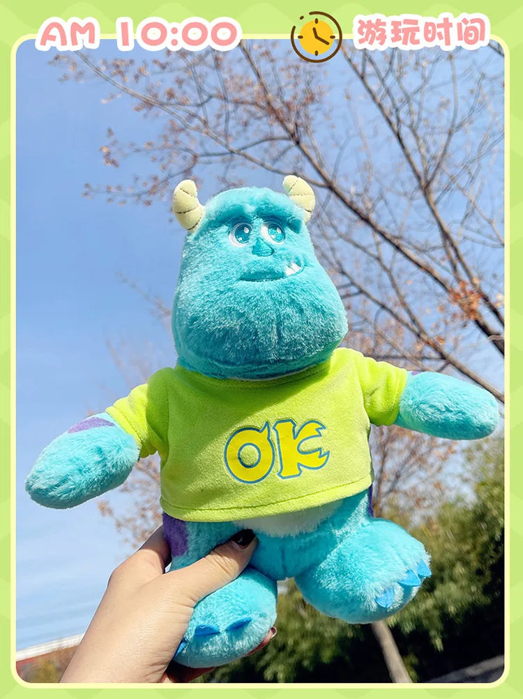 Cute Monsters University Sulley Blue Monster Doll Plushie Bag - Round or Square Shape Soft Toy as a Birthday Gift