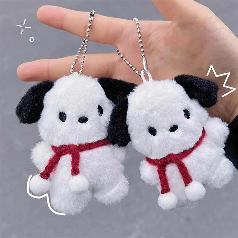 Cute Cartoon Plush Dog Doll Keychain For Girls Gifts Keyring Creative Car Bag Hanging Accessories