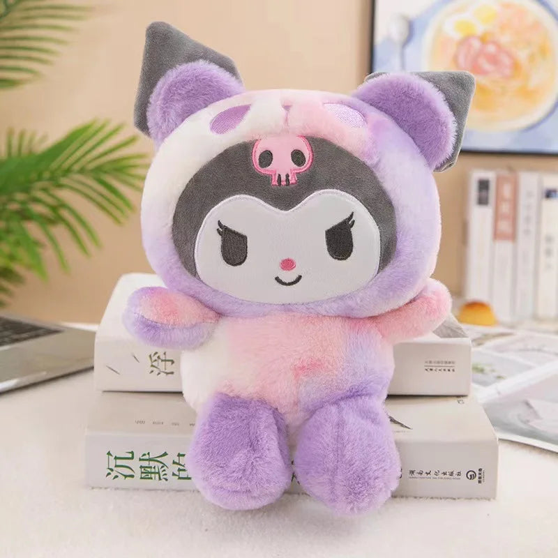 25CM Sanrio Kuromi Stuffed Plush Animal Dolls Hello Kitty Melody Cinnamoroll Plushies Decoration Room Pillow Kids Birthday Gifts