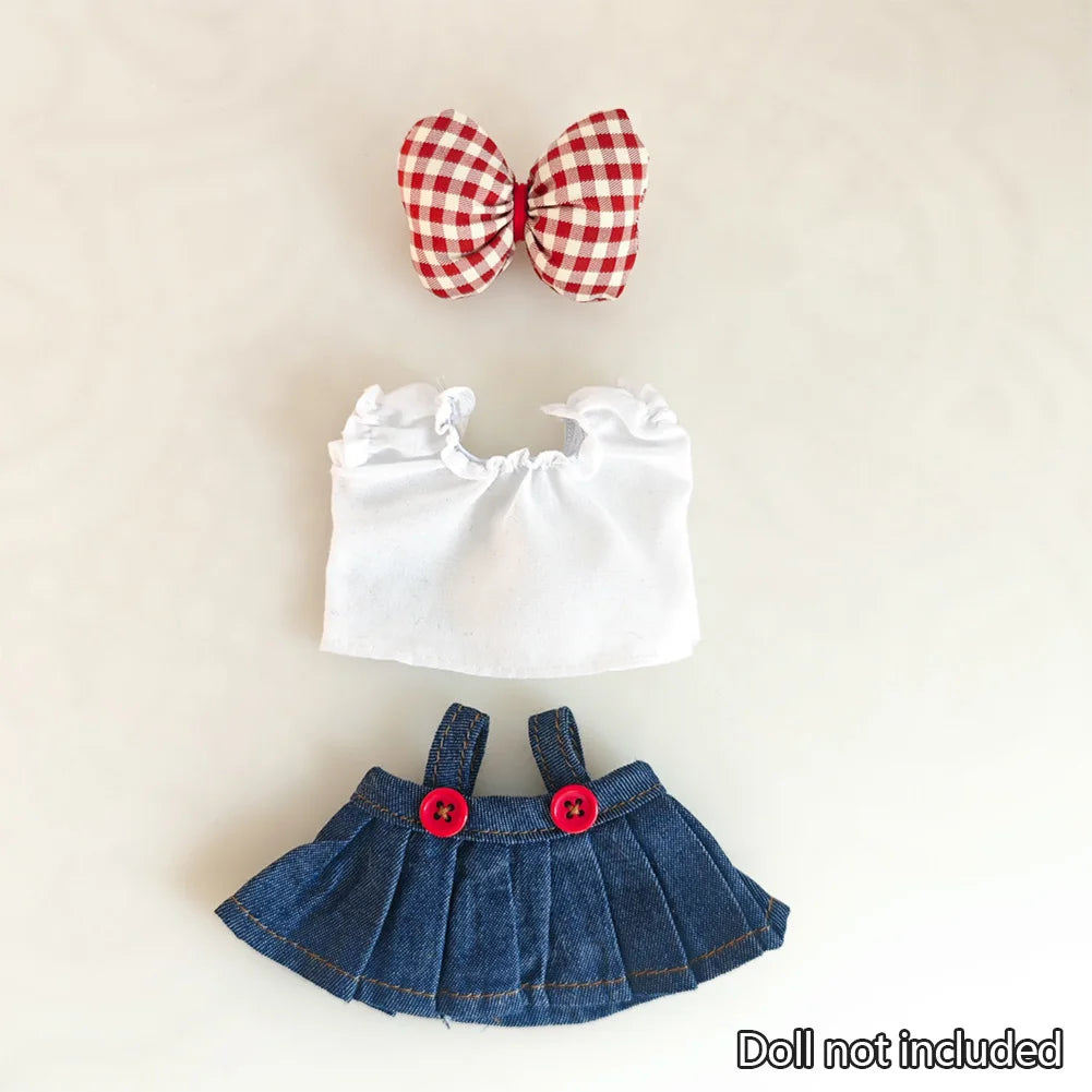 Mini Doll'S Clothes Outfit Accessories For Korea Kpop Exo 15-17cm Labubu V1 V2 Baseball jersey pants shoes camera Clothing Gift