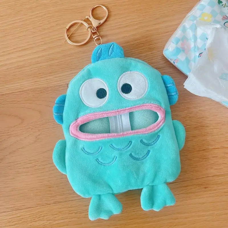 Sanrio Cute Hangyodon Pendant tissue cover Funny Hangyodon Small tissue cover Bag Pendant Gifts Girl