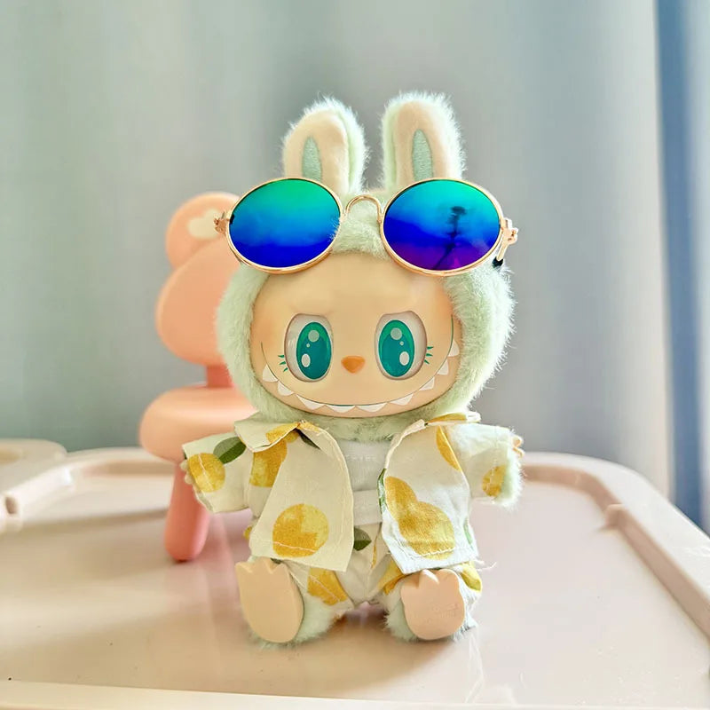 Labubu Doll Clothes Beach Resort Style Overalls Labubu Idol V1 V2 Dolls Clothing Accessories 15/17cm Plush Doll Universal (No Doll)