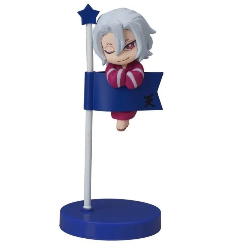 Anime Demon Slayer Gashapon Toys Flag Style Kamado Tanjirou Agatsuma Zenitsu Daki Uzui Tengen Figure Model Decoration Kids Gifts