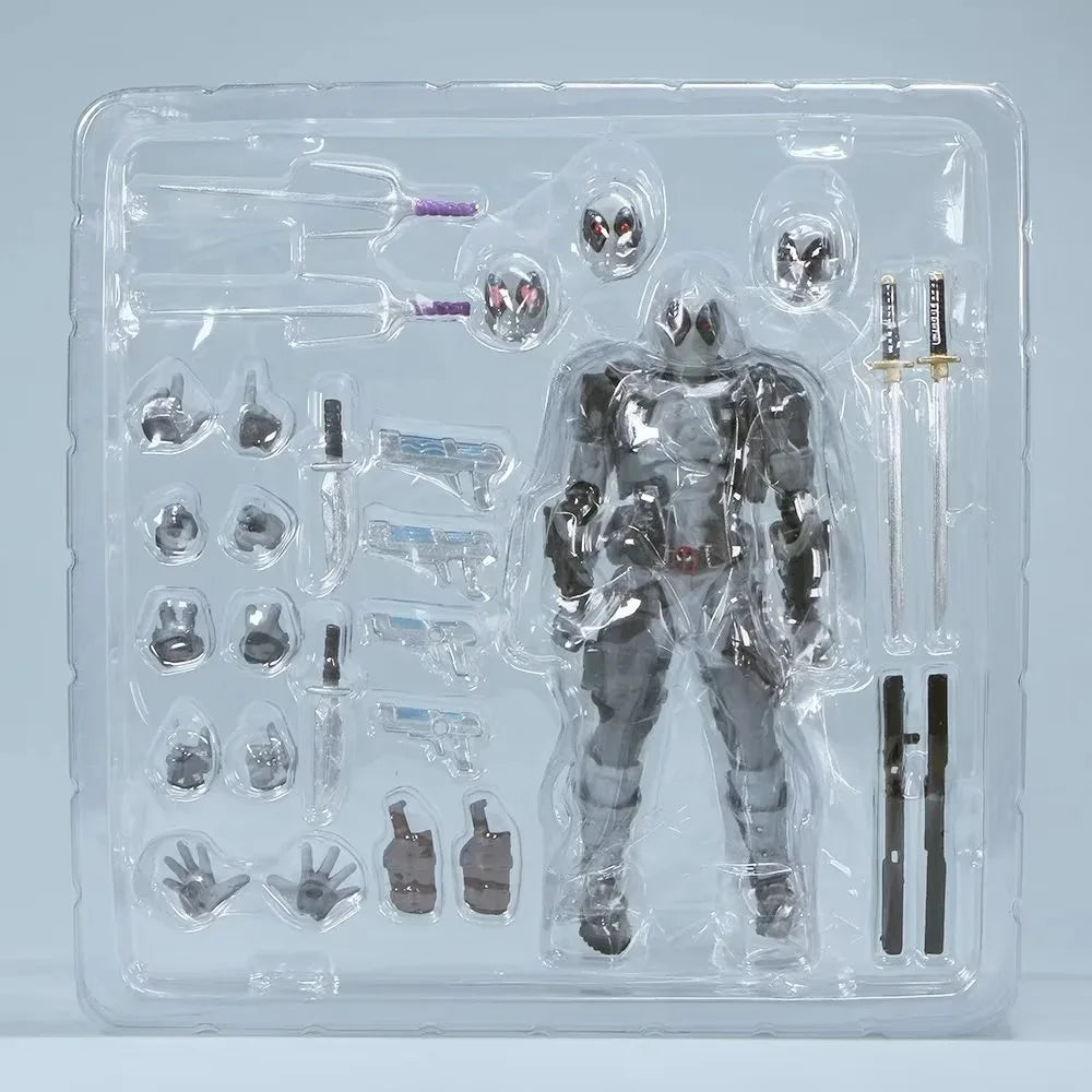 AMAZING YAMAGUCHI Deadpool 2.0 Grey Action Figure Mutants Joint Movable KAIYODO Wade SHF Model Movie Toys for Kids Gift