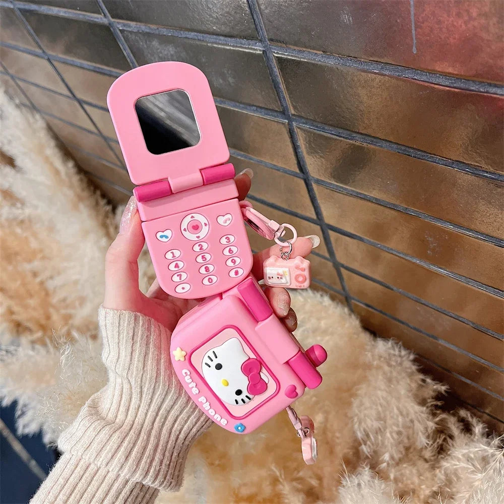 3D Cute Sanrio Hello Kitty Earphone Case For Airpods 1 2 3 4 Pro 2 Wireless Bluetooth Headset Protective Soft Cover With Pendant