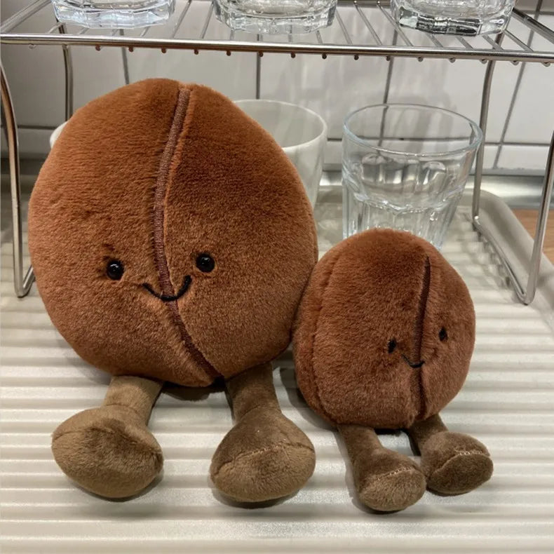 Jelly Cat 13/20cm Coffee Bean Doll Creative Smiling Face Doll Pet Interactive Companion Toy Furniture Ornaments Holiday Gift