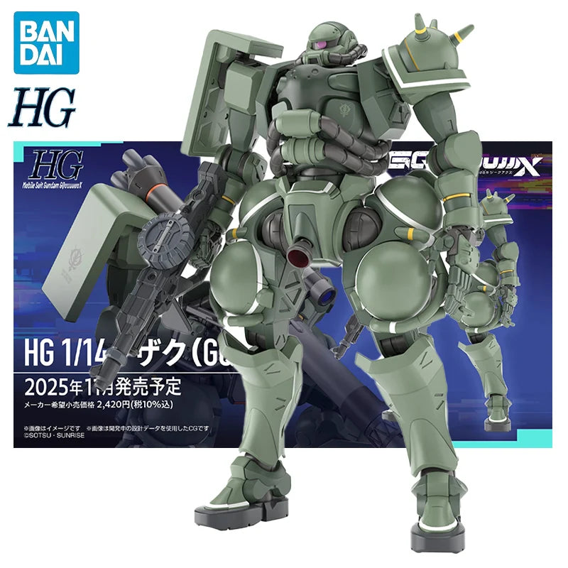 BANDAI HG 1/144 Gundam GQuuuuuuX MS-06 Zaku  Anime Action Figures Assembly Model Collection Toy