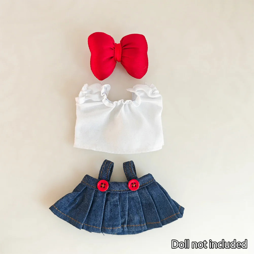 Mini Doll'S Clothes Outfit Accessories For Korea Kpop Exo 15-17cm Labubu V1 V2 Baseball jersey pants shoes camera Clothing Gift