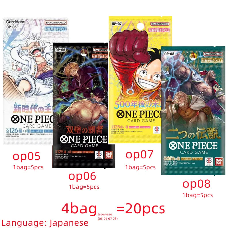 Bandai Original One Piece Cards Japanese OP01 OP05 OP08 OP09 Trading Booster Box Luffy Rare Cards Collector Gift