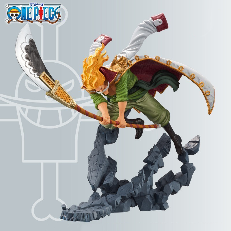 10cm One Piece Anime Figure Dad White Beard Vs Roger Scene Model Pvc Statue Desktop Decoration Collection Box Handmade Toy Gift