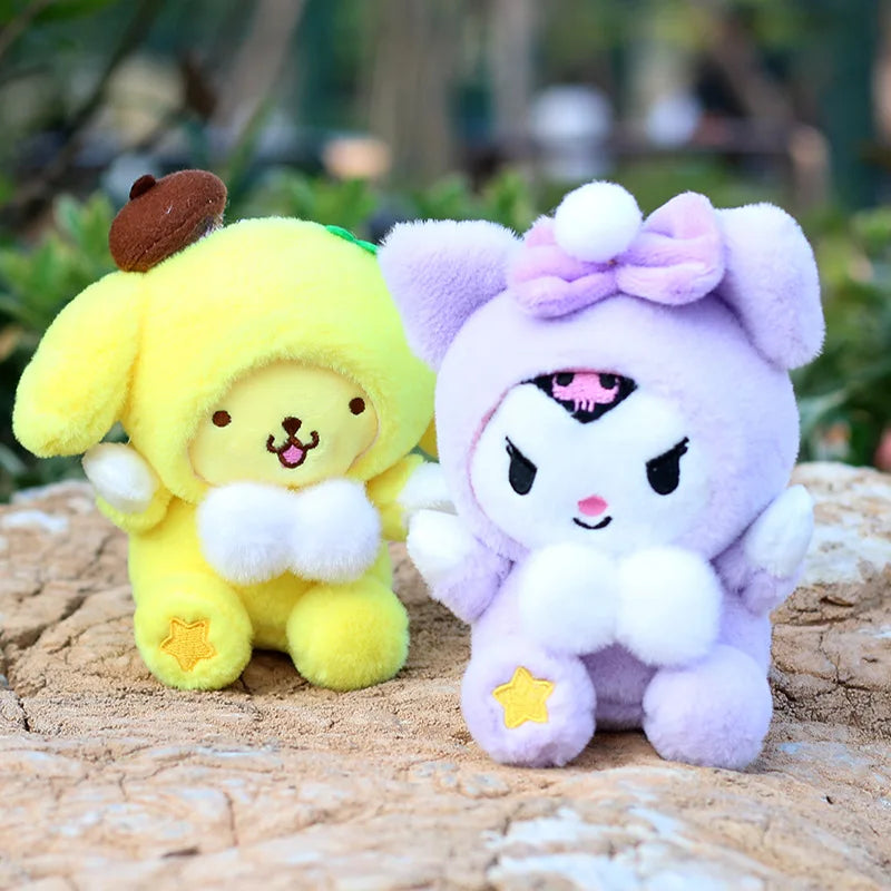 14Cm Plushies Sanrio Keychain Accessories Hello Kitty Plush Toys My Melody Kuromi Keyring Cinnamoroll Backpack Pendant