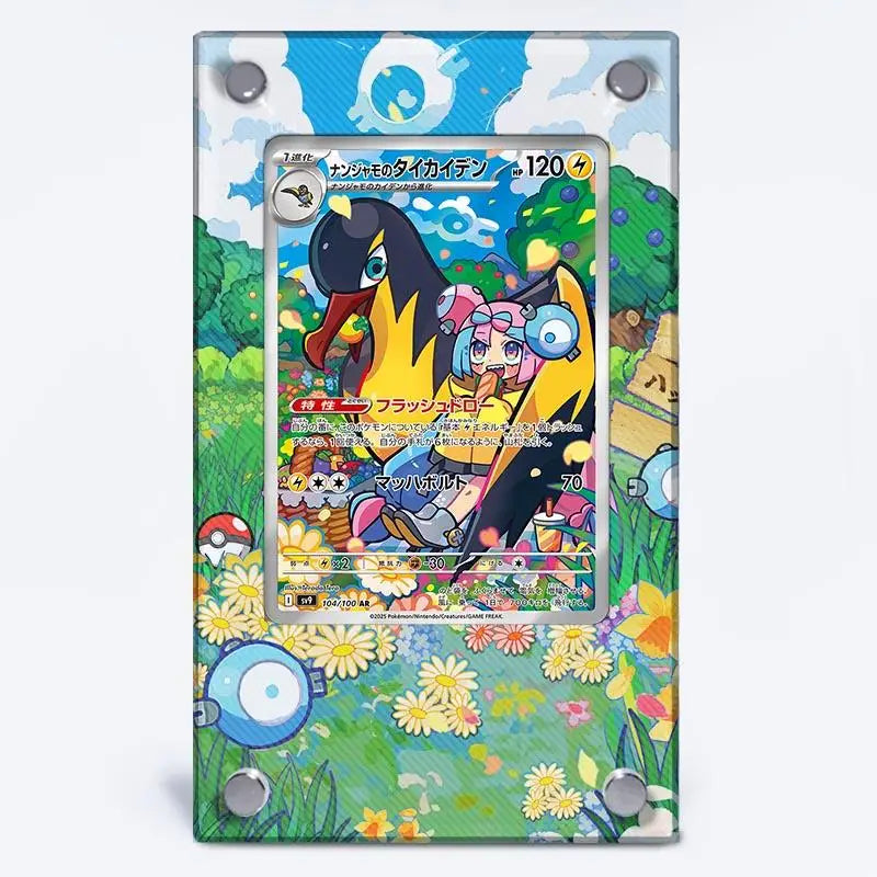 Pokemon Sv9 Iono Reshiram Acrylic Extended Painting Stuck Brick Cartoon Game Collection Card Display Stand Desktop Ornament