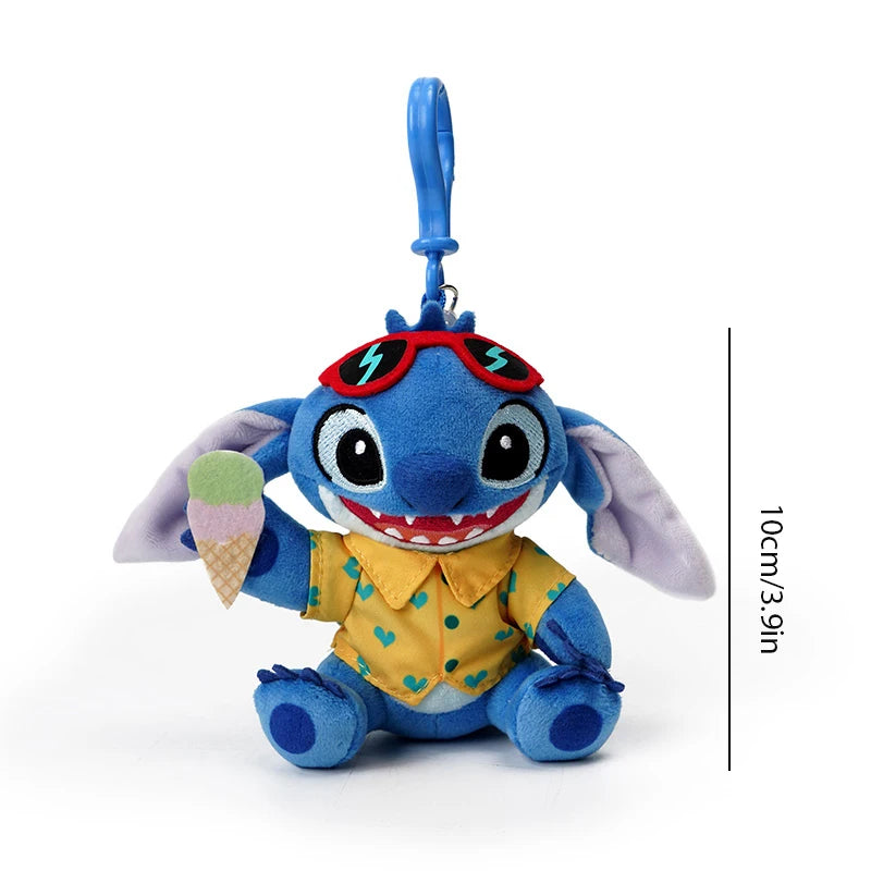 Disney Stitch Plush Toy Anime Doll keyring Cartoon & Cute Children's Toys Backpack Pendant valentines Gift