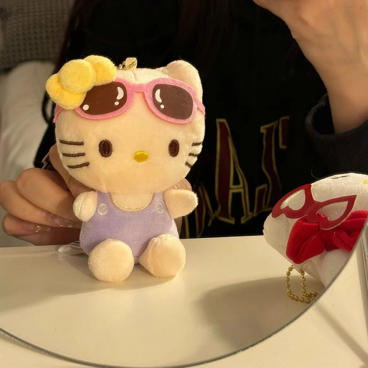 10cm Sanrio Plush Stuffed Soft Doll Keychain Cartoon Hello Kitty Plushies Bag Pendant Accessories Girls Gift Kids Toys