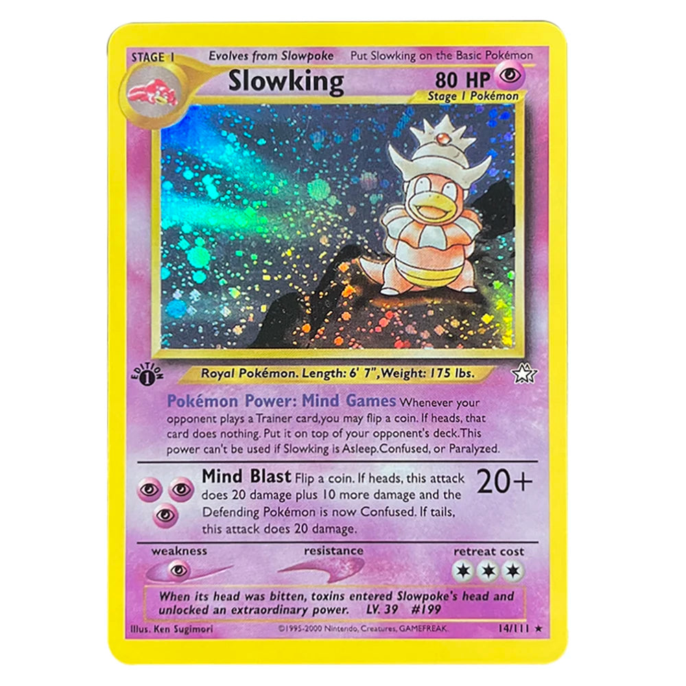 PTCG Foil Cards Lugia Espeon Politoed Alakazam Mewtwo Kingdra Zapdos Raichu 1996 1st Edition Game Collection PKM Proxy Cards