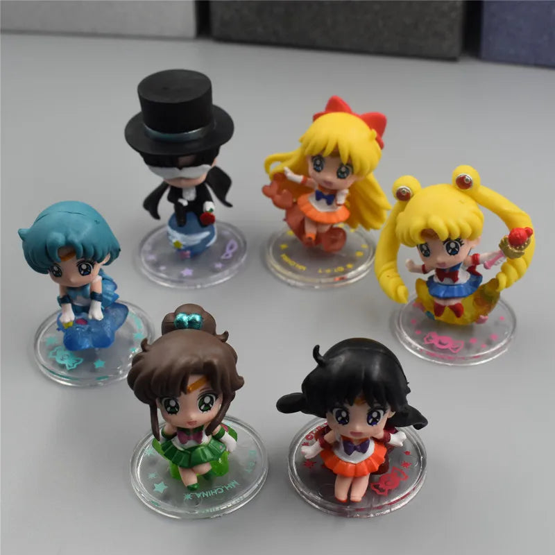 6pcs/set SAILOR MOON  Girls Figure Toys for Girls