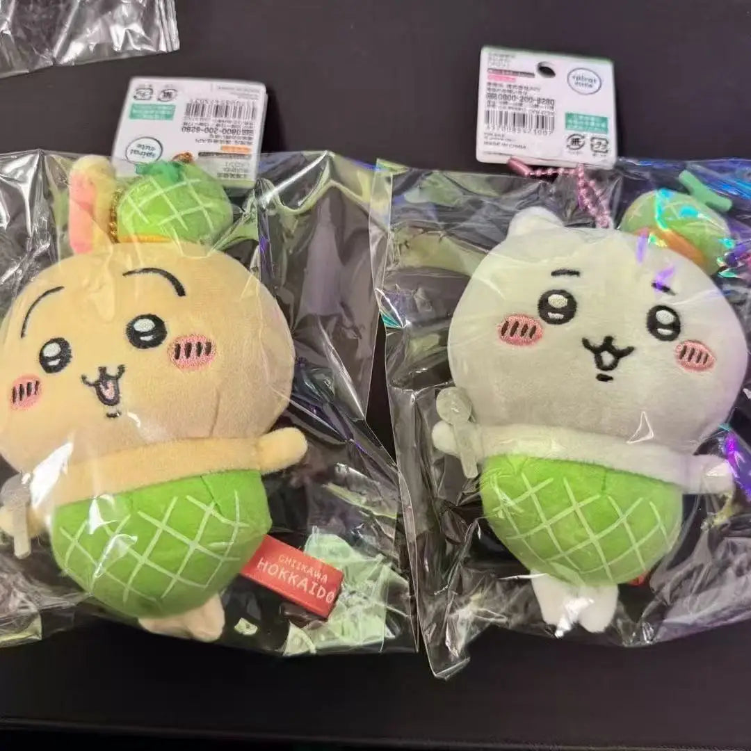 Hokkaido Series Cartoon New Chiikawas Cantaloupe Usagi Doll Self-deprecating Bear Plush Toy Bag Pendant Keychain Decoration Gift