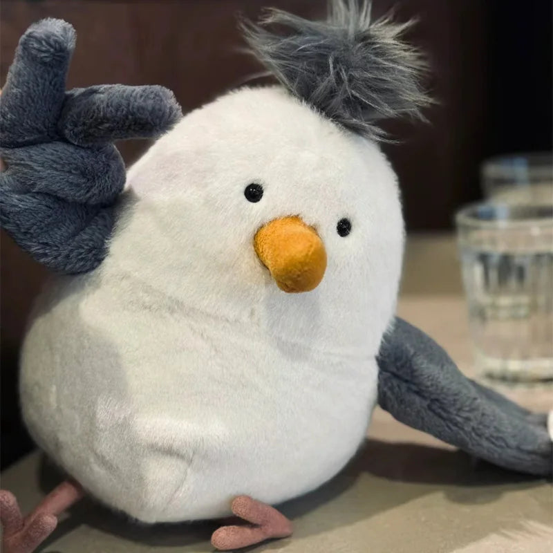 Funny Cute Chipper Seagull Soft Stuffed Animal Plush Toy Beach Star's Birthday Gift for Kids Home Decoration Journey Souvenirs