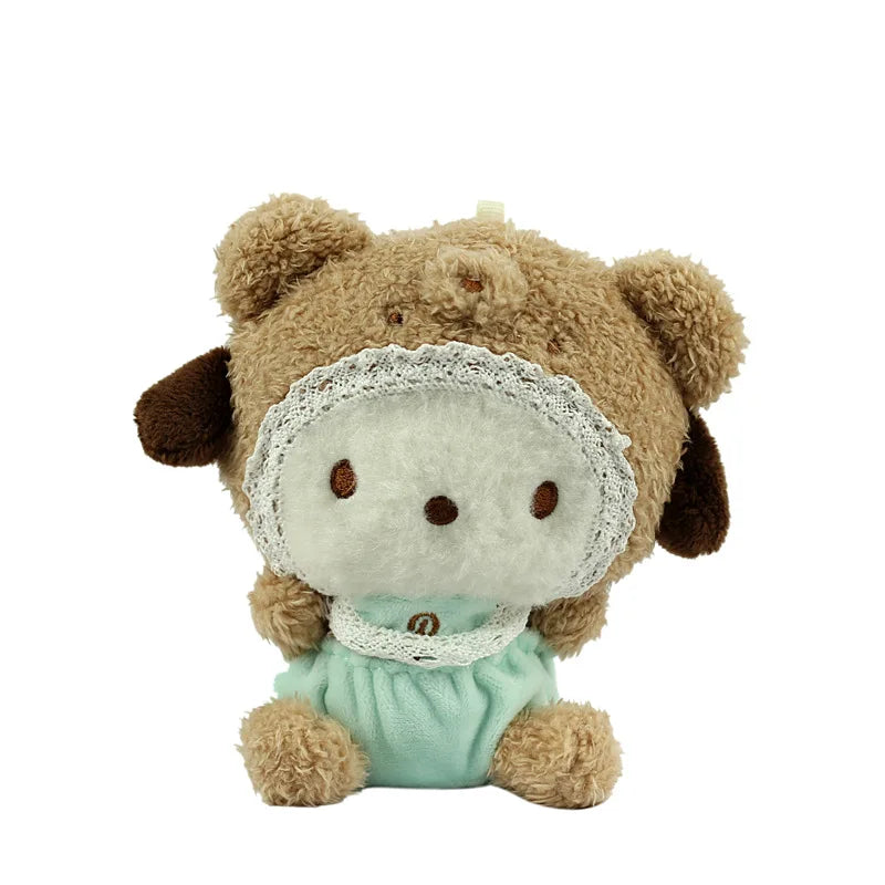 13cm Cute Sanrio Plush Keychain for Children Hello Kitty Pendant Kuromi Cartoon Key Chain Backpack Decoration Gifts for Girl Toy