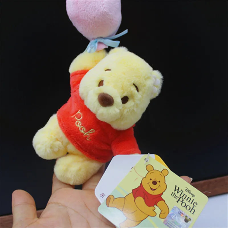 Disney 13cm winnie the pooh the cute  Pooh Bear Plushies Stuffed Movie Anime Bag Pendant Key Chain toys cute animal toys