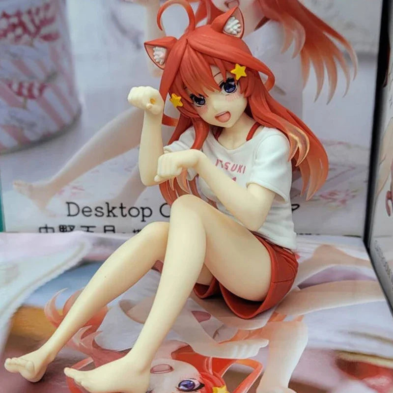 10cm Yotsuba Anime Cute Nakano Nino Figurine The Quintessential Quintuplets Figure Cat Nakano Miku Figure PVC Collection Toys