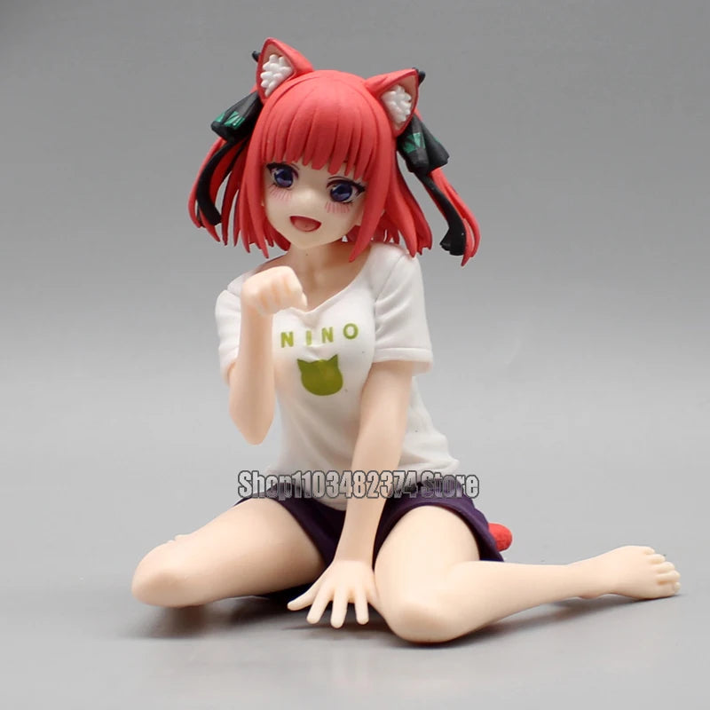 10cm Yotsuba Anime Cute Nakano Nino Figurine The Quintessential Quintuplets Figure Cat Nakano Miku Figure PVC Collection Toys