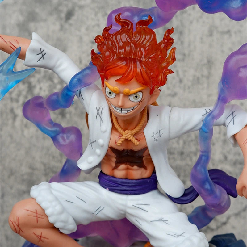 38cm Anime One Piece Monkey D Luffy Gear 5 Fifth Nika Form Battle Ver. PVC Action Figure Statue Collection Model Kids Toys Doll