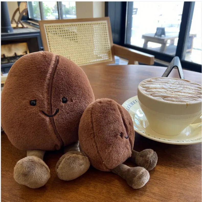 Jelly Cat 13/20cm Coffee Bean Doll Creative Smiling Face Doll Pet Interactive Companion Toy Furniture Ornaments Holiday Gift
