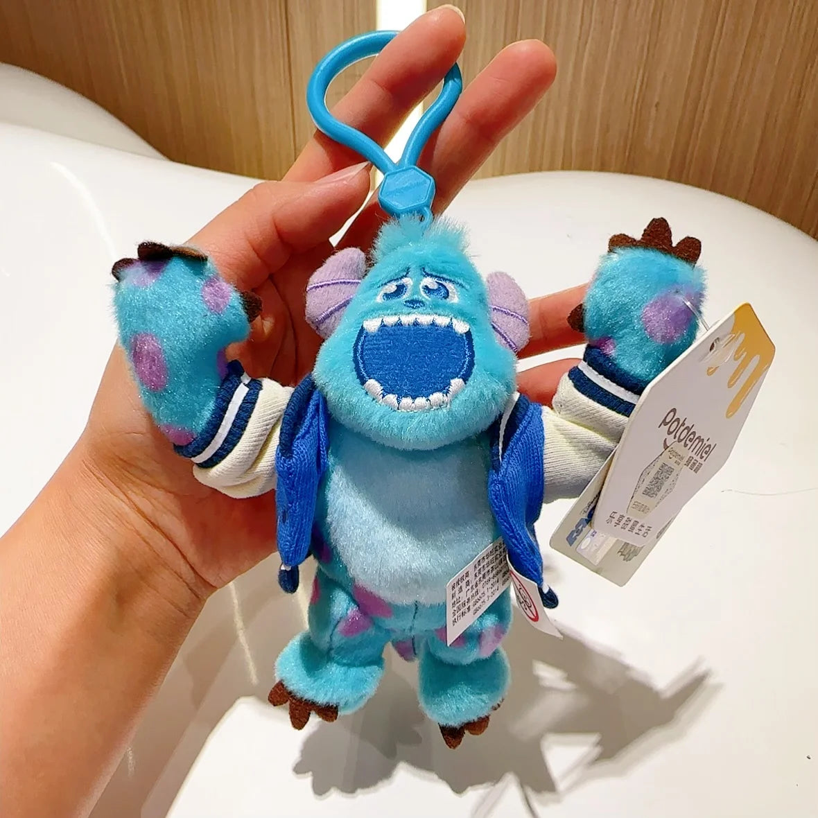 Original Disney Monsters University Plush Keychain Toy James Sullivan Mike Wazowski Soft Stuffed Doll Toy Story Alien Kids Gift