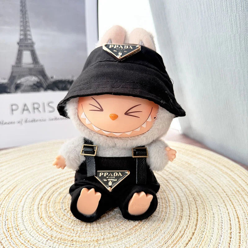 [Baby clothes only] first- and second-generation labubu cloth vinyl blind box pendant baby clothes brown and pink GG set